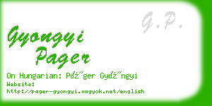 gyongyi pager business card